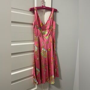 Vintage floral silk midi dress.